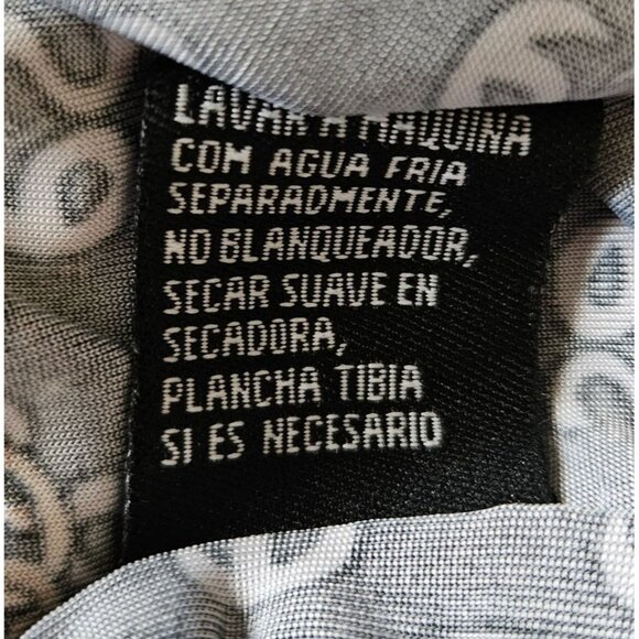 VOIR VOIR Woman Size 12 Bit & Bridle Number Print Dress Tie Belt  Knee Length - Picture 7 of 7